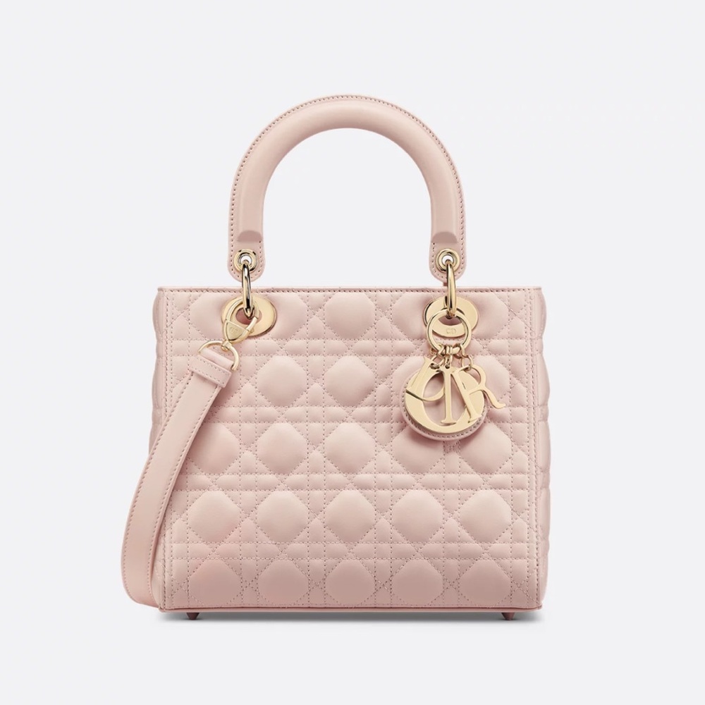 Medium Lady Dior Bag - Powder Pink Cannage Lambskin